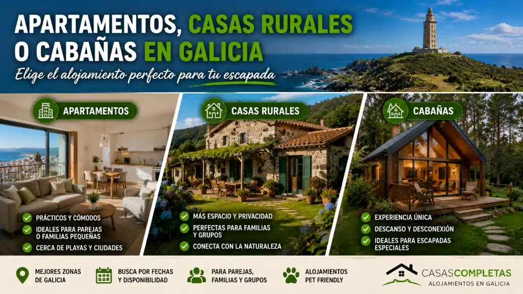 Apartamentos, casas rurales o cabañas en Galicia Apartamentos, casas rurales o cabañas en Galicia